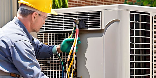 technician repairing ac